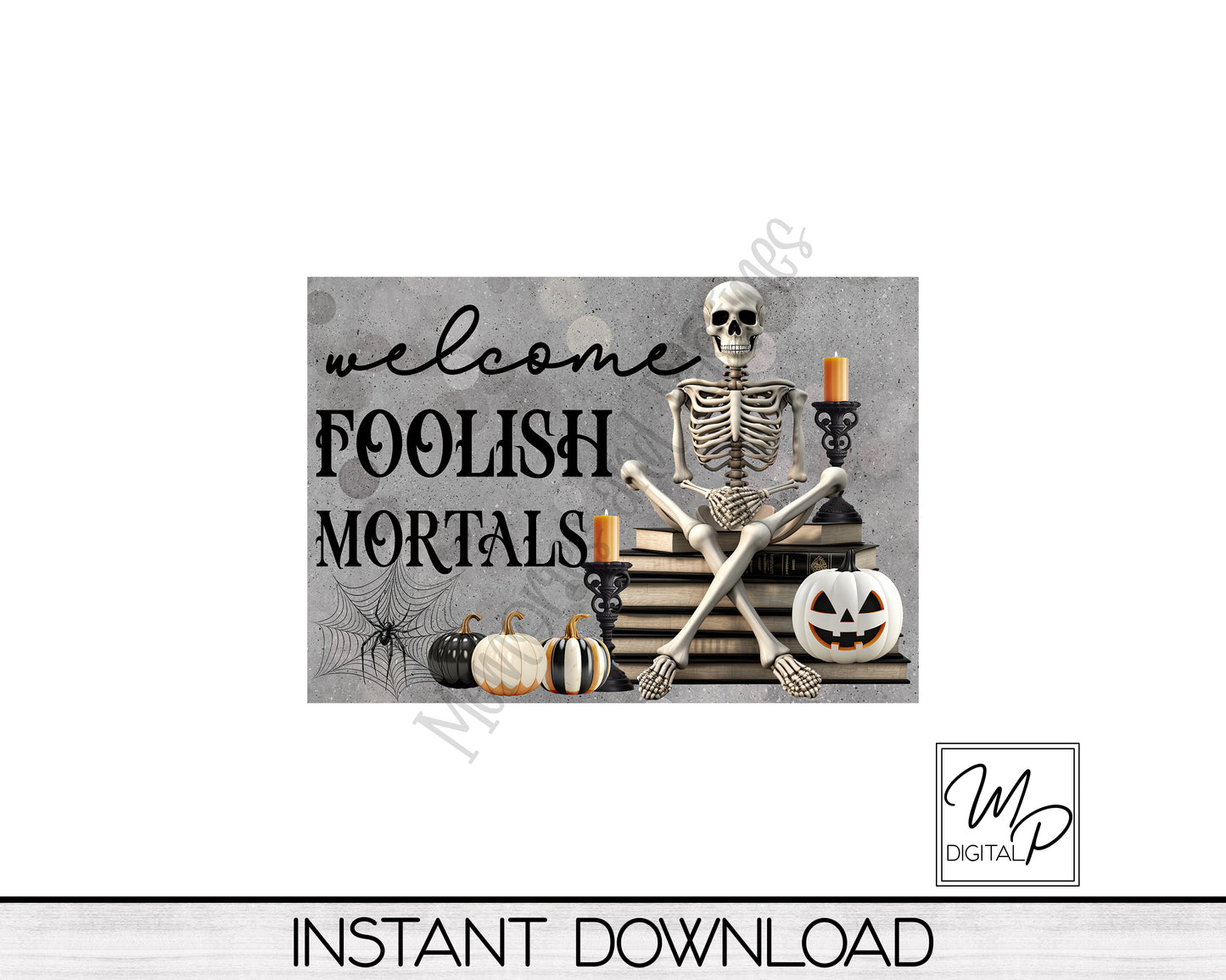 Halloween Door Sign PNG, 8x11 Rectangle Digital Download for Sublimation