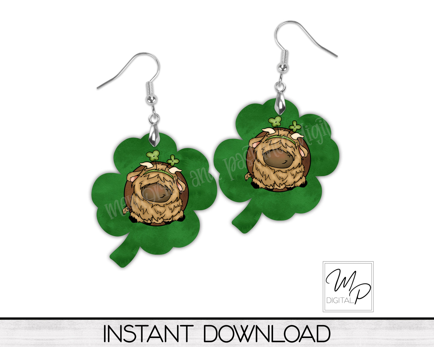 Clover and Cow Earring Design BUNDLE for Sublimation, Digital Download