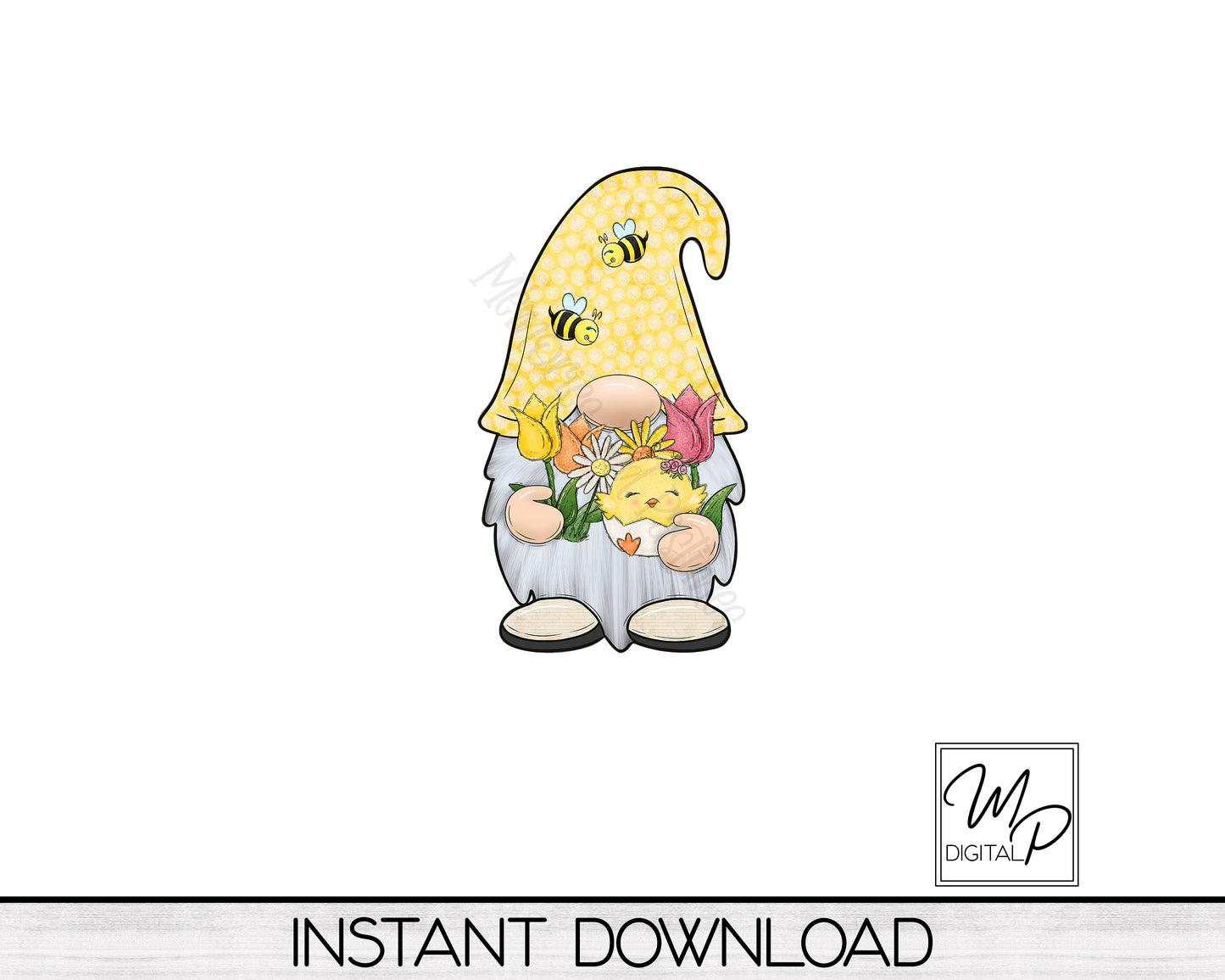 Spring Easter Gnome PNG Sublimation Digital Design Download