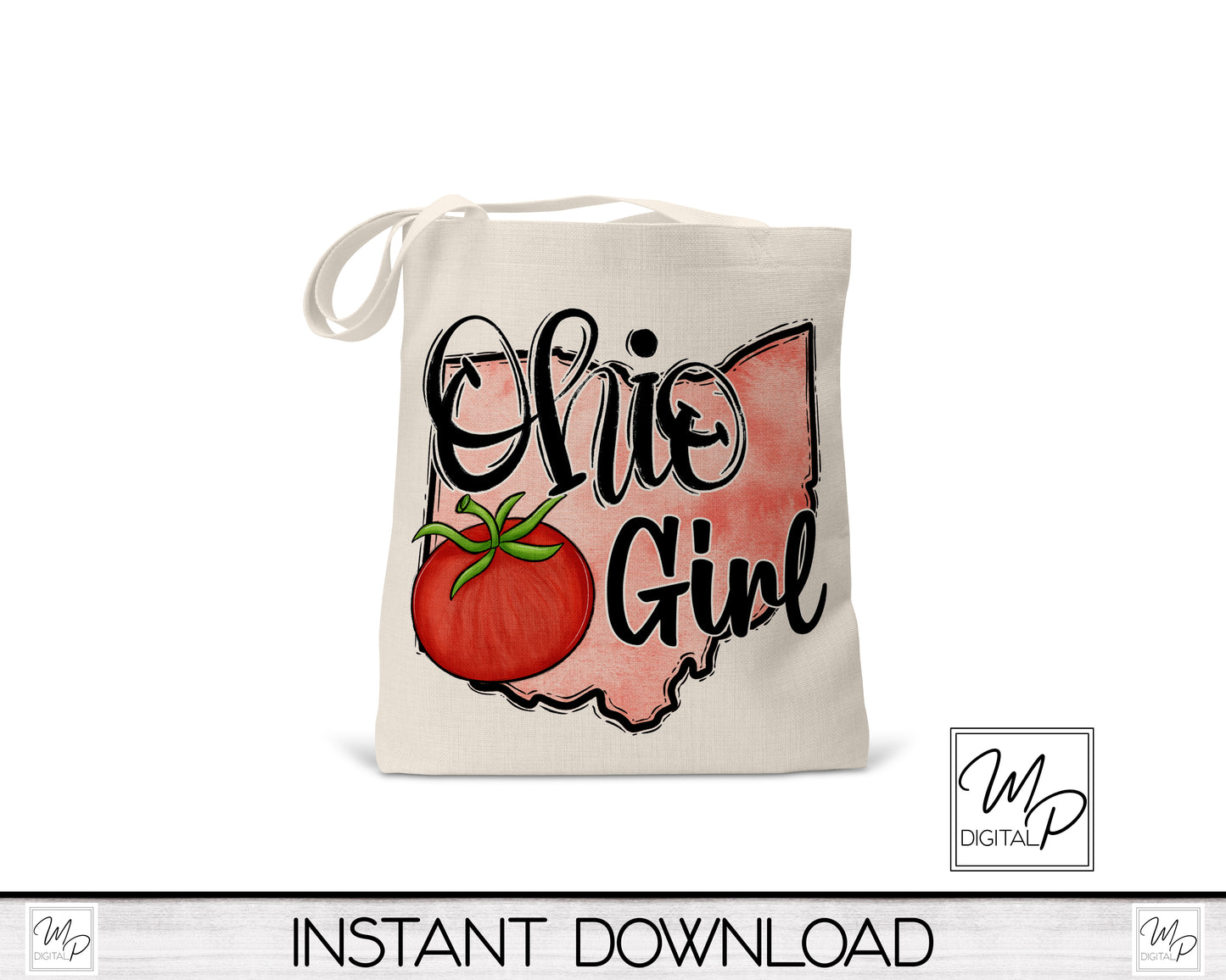 Ohio Girl PNG Sublimation Design for Shirts and Mugs, Commercial Use