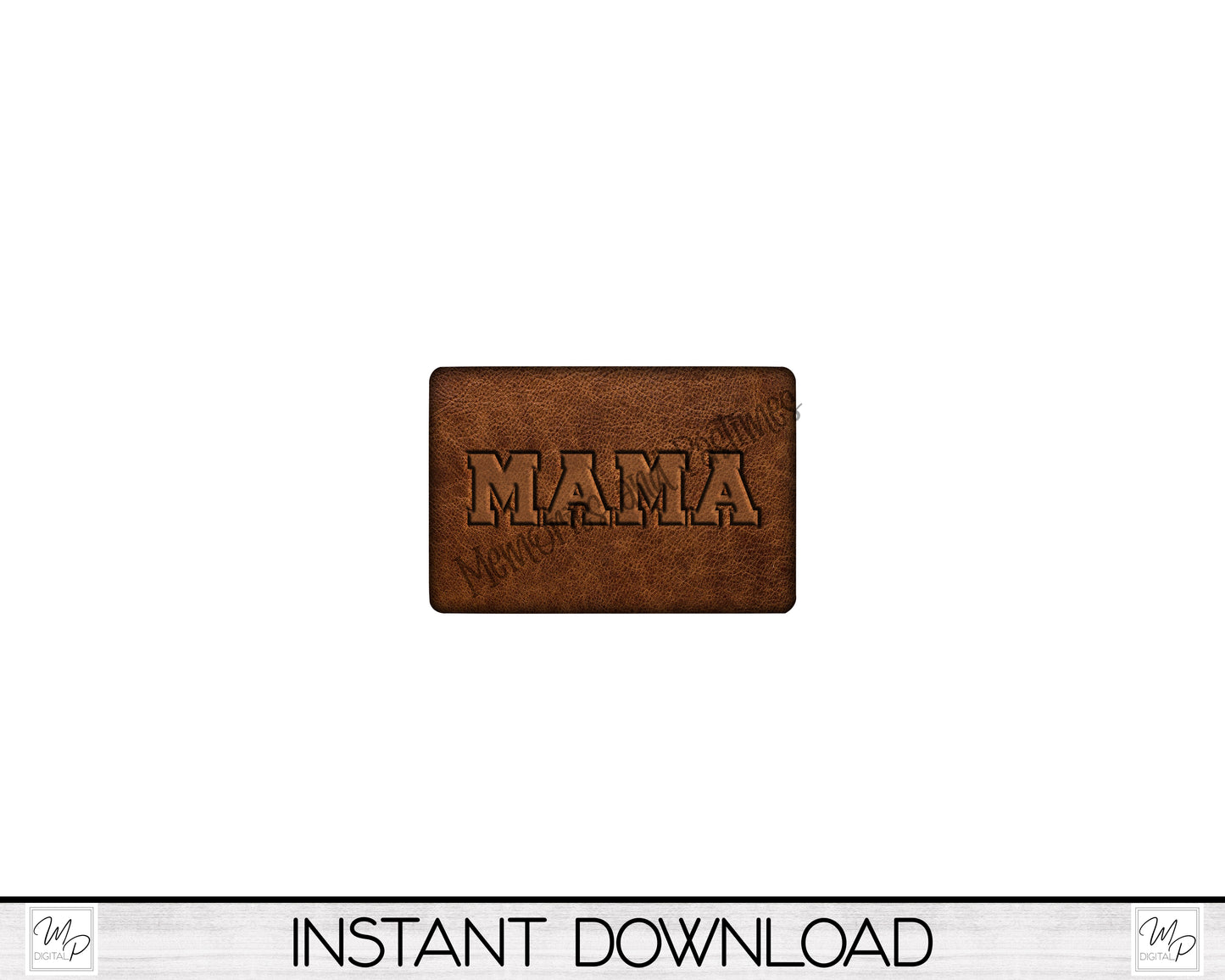 MAMA Faux Leather Hat Patch PNG Design for Sublimation, Digital Download