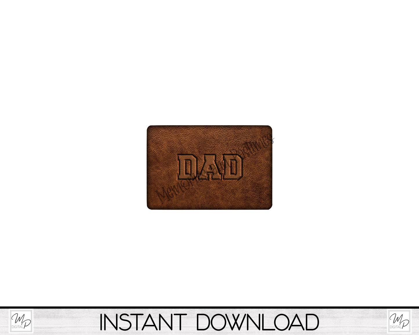 DAD Faux Leather Hat Patch PNG Design for Sublimation, Digital Download