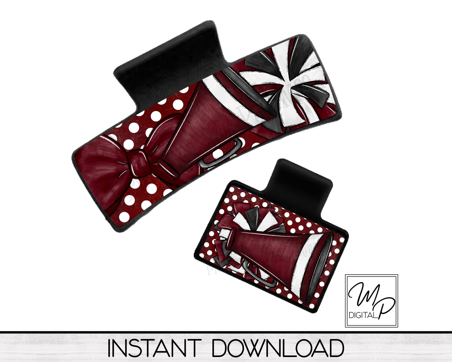 8 Colors Choices, Cheerleader Hair Clip Sublimation Design PNG, Digital Download, Commercial Use