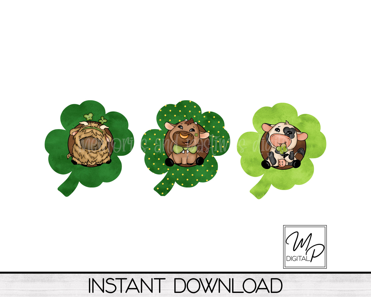 Clover and Cow Earring Design BUNDLE for Sublimation, Digital Download