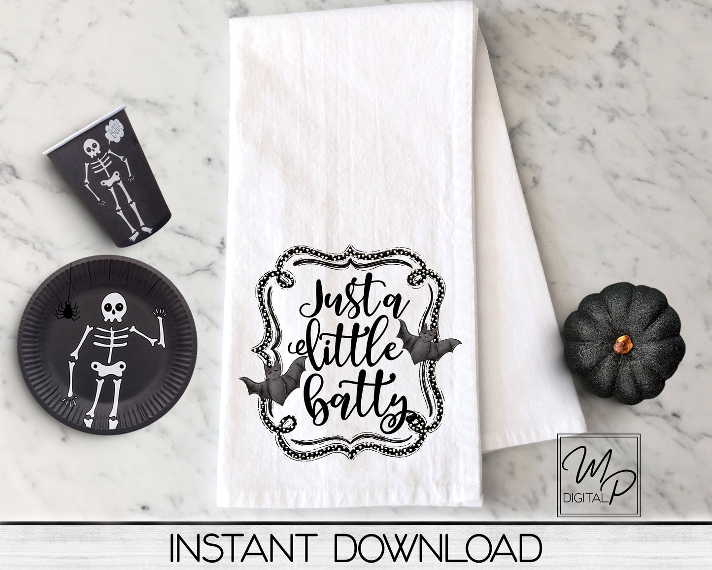 Just A Little Batty Halloween PNG Sublimation Design, Digital Download