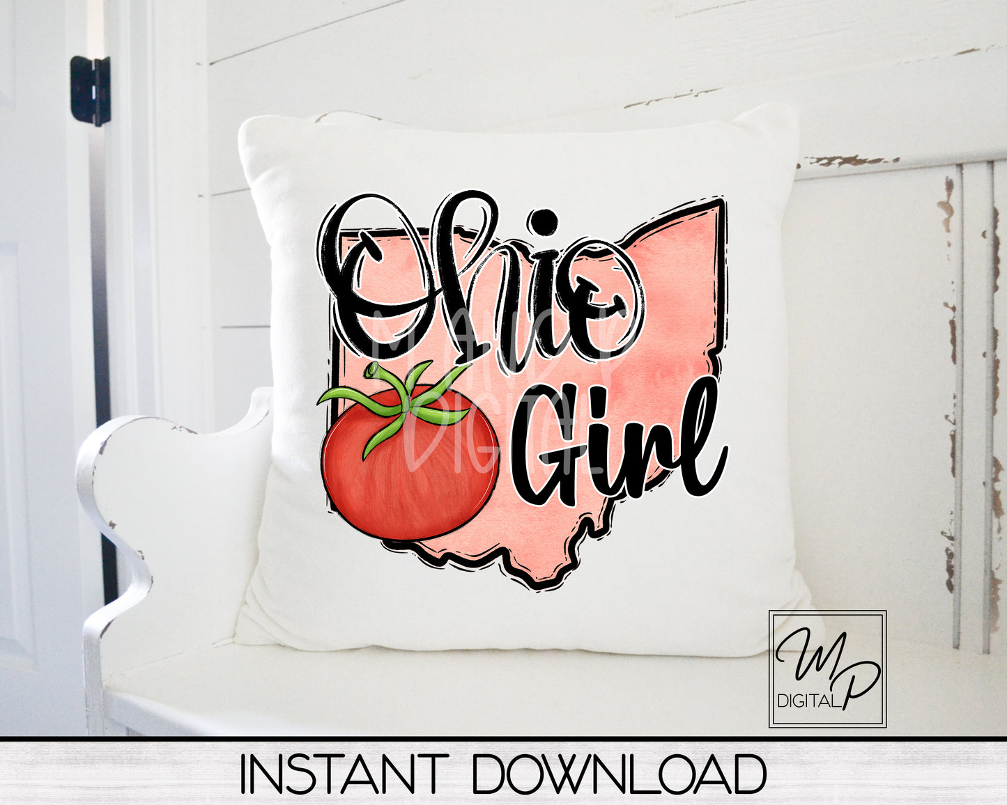 Ohio Girl PNG Sublimation Design for Shirts and Mugs, Commercial Use