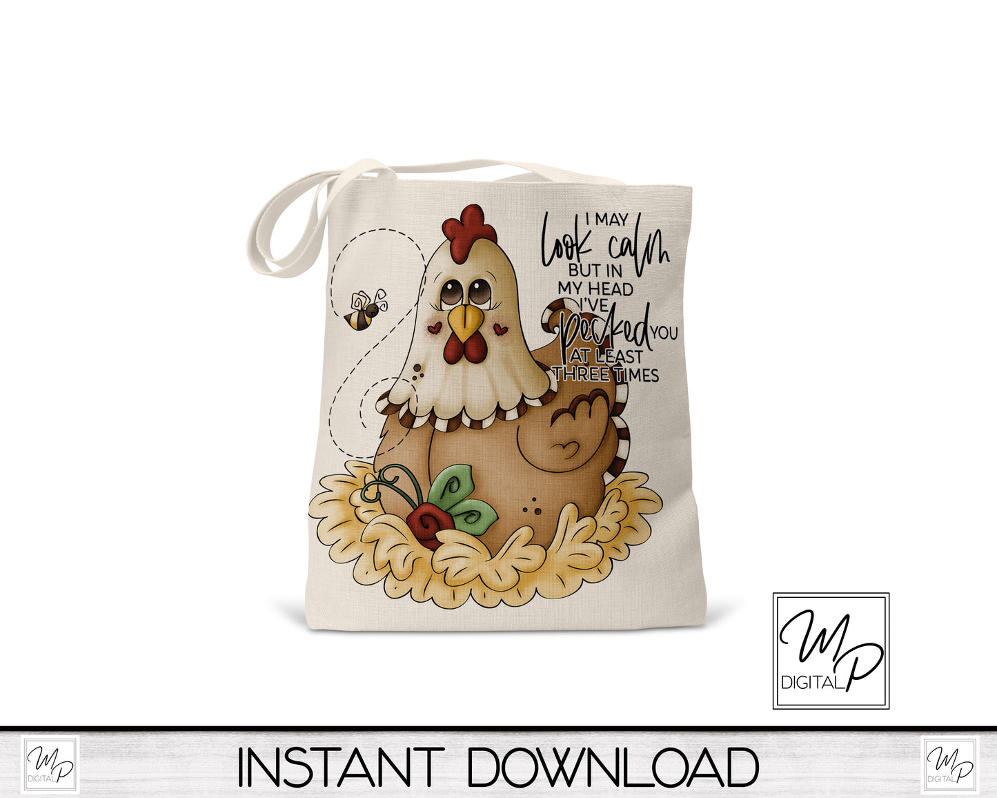 Funny Chicken PNG Sublimation Design, Digital Download