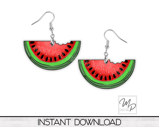 Watermelon PNG Design for Sublimation of Earrings, Door Hangers, Wreath Signs, Digital Download