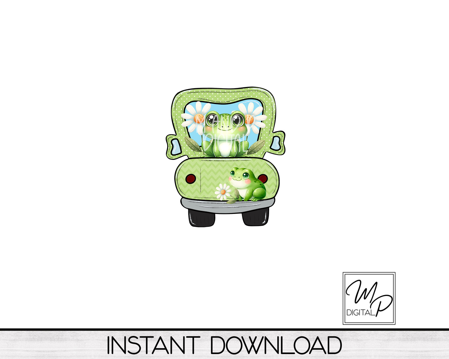 Frog Farmhouse Truck Sublimation PNG Design, Digital Download