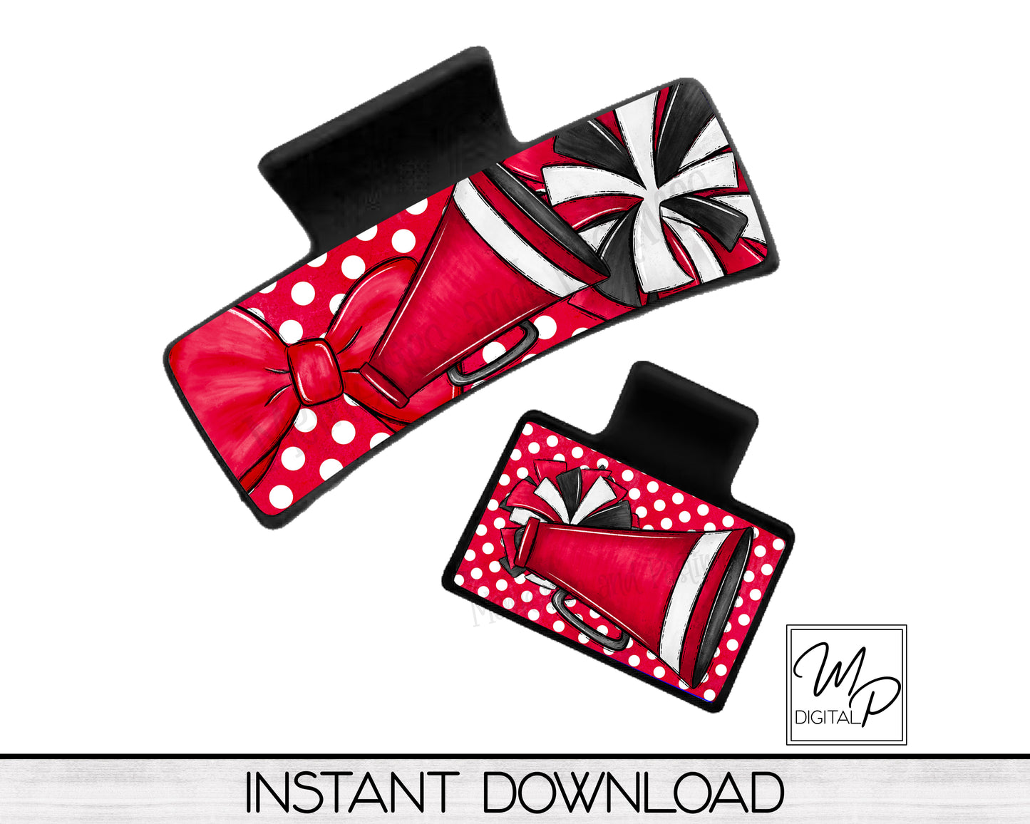 8 Colors Choices, Cheerleader Hair Clip Sublimation Design PNG, Digital Download, Commercial Use