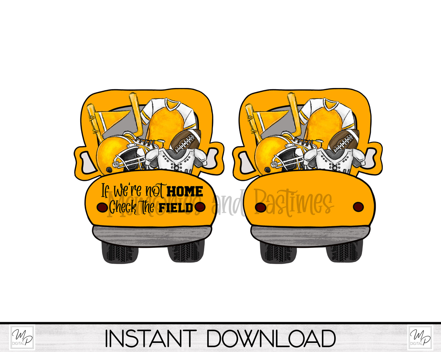 Yellow Football Truck Door Hanger PNG Design for Sublimation, Digital Download