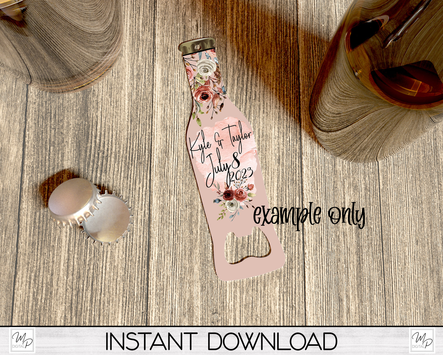 Floral Bottle Opener PNG Sublimation Bar Key Design Download