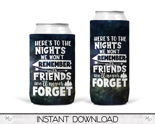 Camping / Friends Can Cooler PNG Sublimation Design