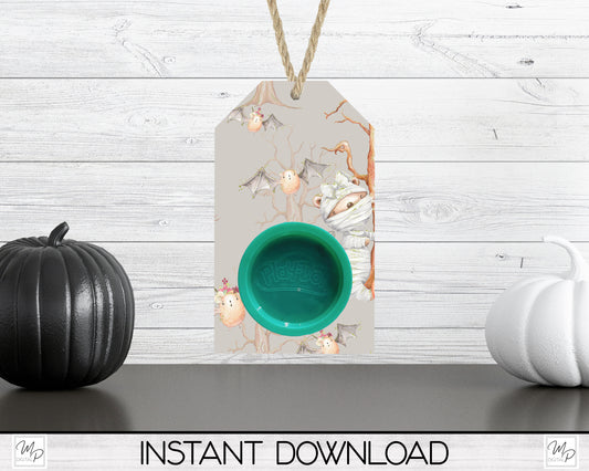 Halloween Playdough Tag Ornament PNG Design, Party Favor Sublimation Design Download