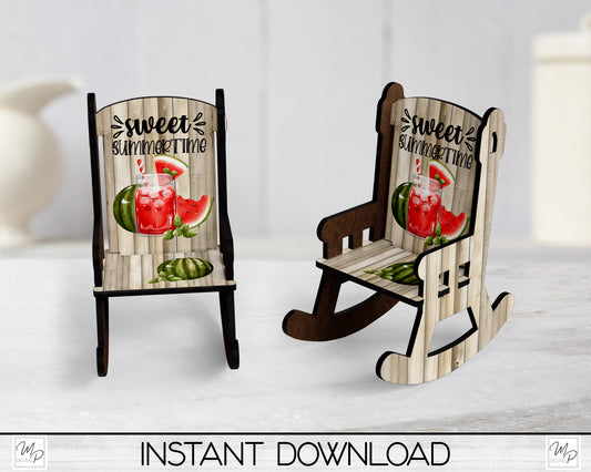 Watermelon MDF Rocking Chair PNG Sublimation Design, Digital Download