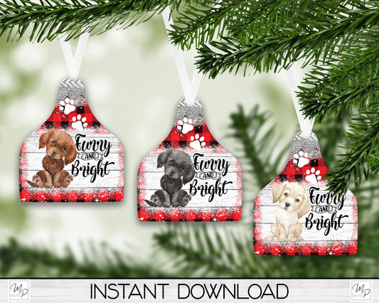 Five Breed Colors LAB Cow Tag Christmas Tree Ornament PNG for Sublimation,  Labrador Retriever Ornament Design, Dog Ornament, Digital Download
