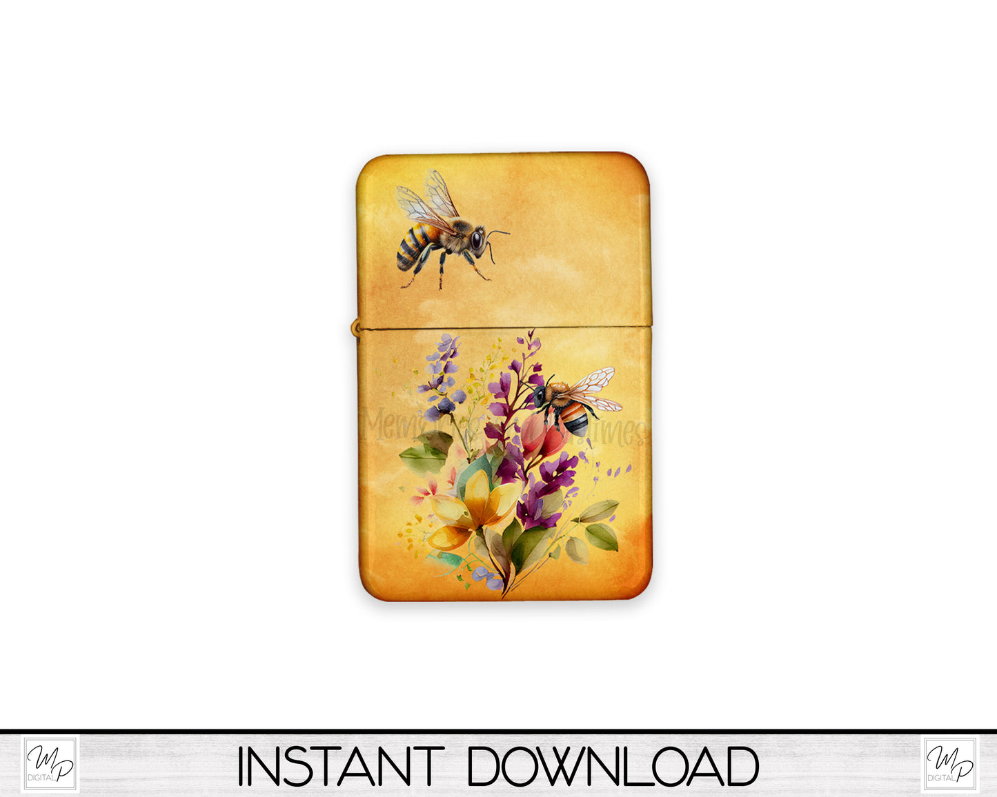 Honey Bee Flip Top Lighter PNG Sublimation Design Download