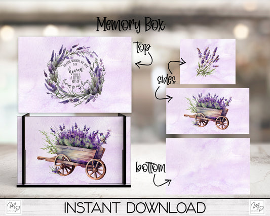 Lavender Memory Box PNG Sublimation MDF Box Design, Digital Download