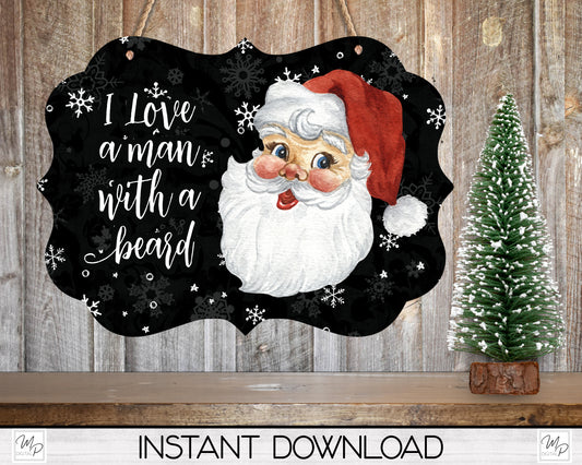 Benelux Christmas Door Hanger  / Ornament PNG for Sublimation, Santa Door Sign, Digital Download