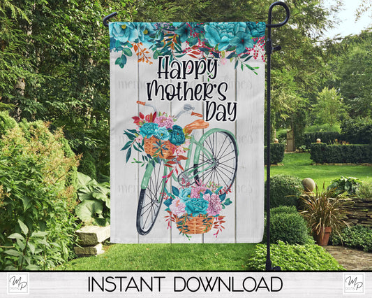 Happy Mother's Day Farmhouse Garden Flag PNG for Sublimation Design, Digital Download