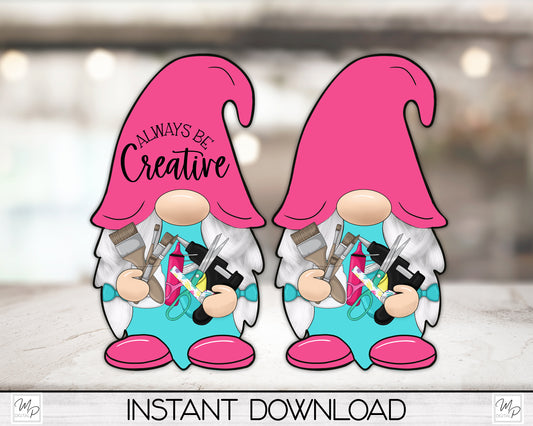 Crafting Gnome PNG Sublimation Digital Design Download