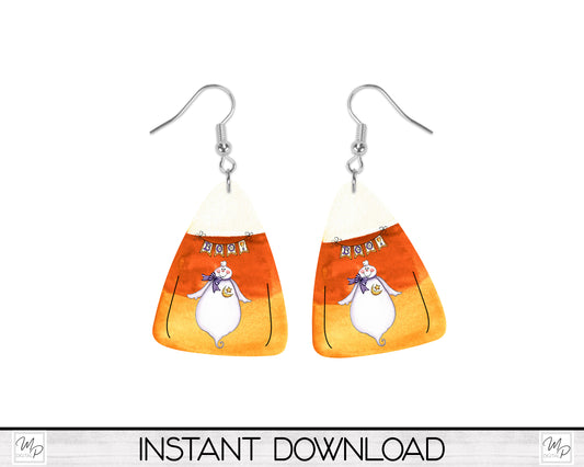 Halloween Candy Corn Earring Design for Sublimation, PNG Digital Download
