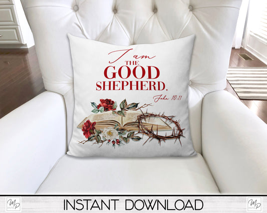 Christian Easter Pillow Cover PNG Sublimation Design, Digital Download, Square Pillow Case PNG Design