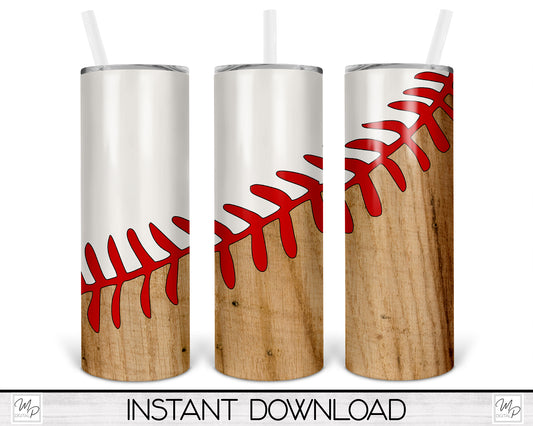Baseball 20oz Skinny Tumbler PNG Sublimation Design, Tumbler Digital Download