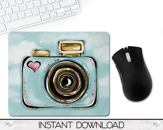 Photographer Mouse Pad PNG for Sublimation Digital Download, Camera Mousepad Design for Sublimation
