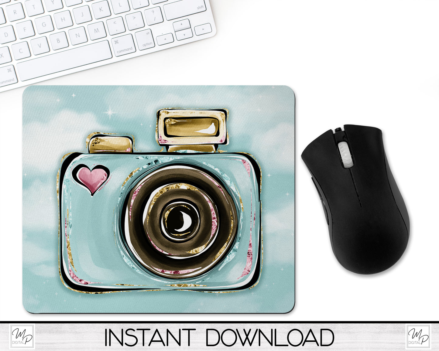 Photographer Mouse Pad PNG for Sublimation Digital Download, Camera Mousepad Design for Sublimation