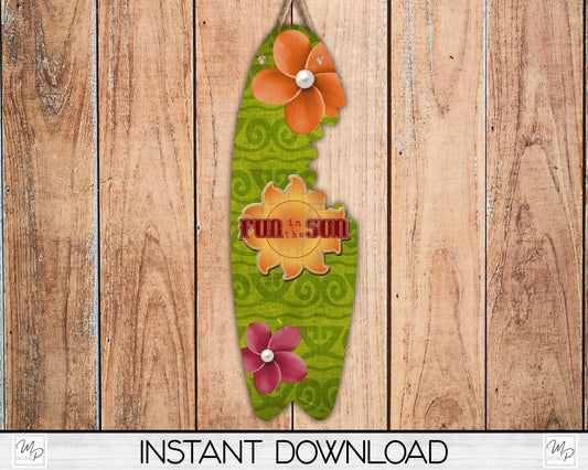 Surfboard PNG Design for Sublimation, Digital Download