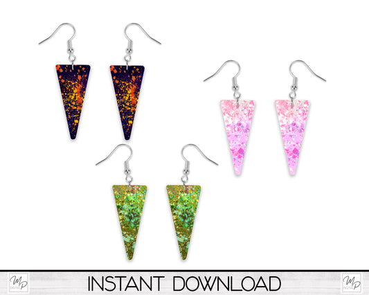 Triangle Earring PNG Design for Sublimation, Digital Download