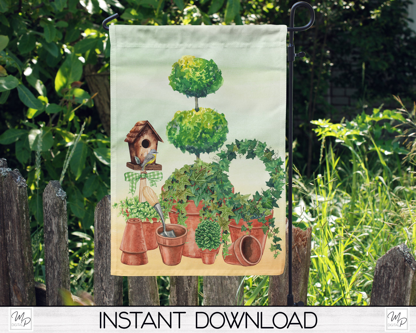 Ivy Garden Flag Design for Sublimation of Yard / Patio Flag, Digital Download