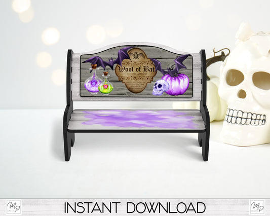 Halloween Bench PNG for Sublimation, Sublimation Design for Tiered Tray Benches, Digital Download, MSS Blank Design
