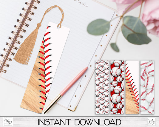 Baseball Bookmark PNG Design Bundle for Sublimation, Book Mark Digital Download