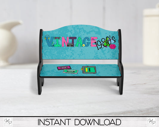 Vintage 1980s Bench PNG for Sublimation, Sublimation Design for Tiered Tray Benches, Digital Download, MSS Blank Design