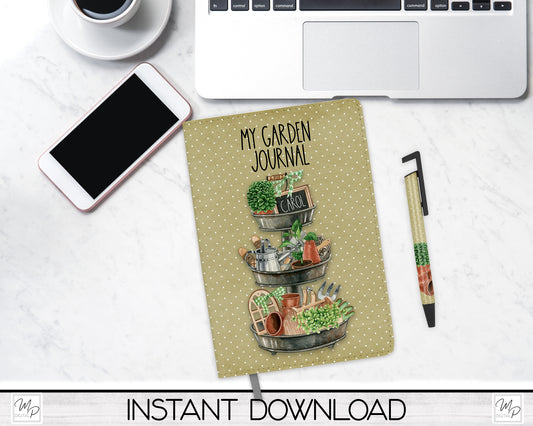 My Garden Journal and Pen Set PNG Sublimation Design, Digital Download