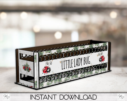 Little Ladybug Box PNG Sublimation Design, Centerpiece MDF Box Design Digital Download