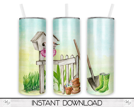 Spring Planting 20oz Skinny Tumbler PNG Sublimation Design, Digital Download