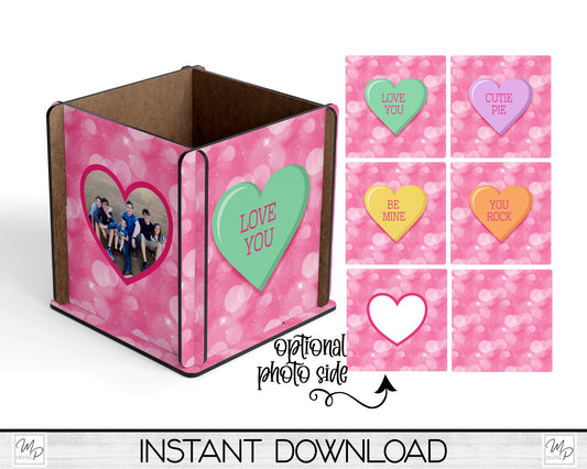 Valentine's Day Box PNG Sublimation Design, Centerpiece MDF Box Design Digital Download