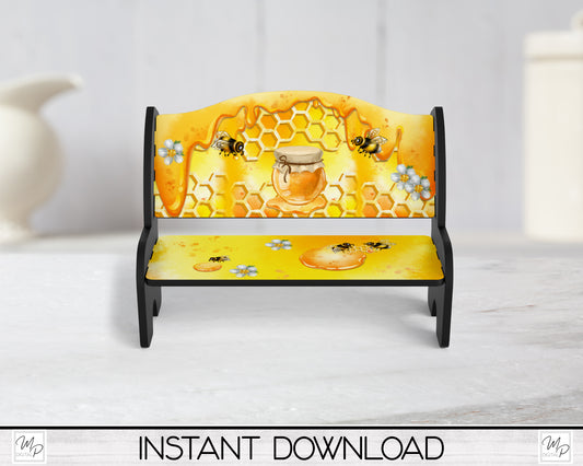 Honey Bee Bench PNG for Sublimation, Sublimation Design for Tiered Tray Benches, Digital Download, MSS Blank Design