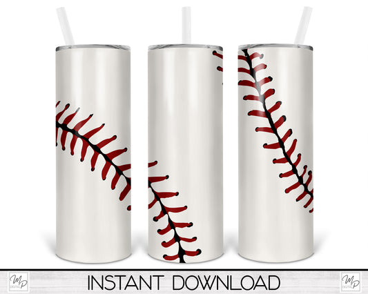 Baseball 20oz Skinny Tumbler PNG Sublimation Design, Sports Tumbler Digital Download