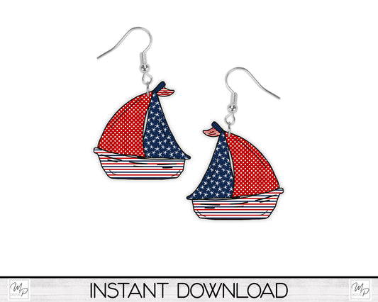 Sailboat PNG Design for Sublimation, Earrings, Keychain, Signs, Digital Download