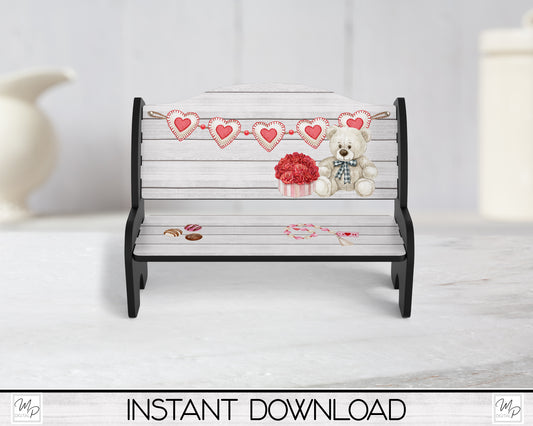 Valentine's Day Bench PNG for Sublimation, Sublimation Design for Tiered Tray Benches, Digital Download, MSS Blank Design