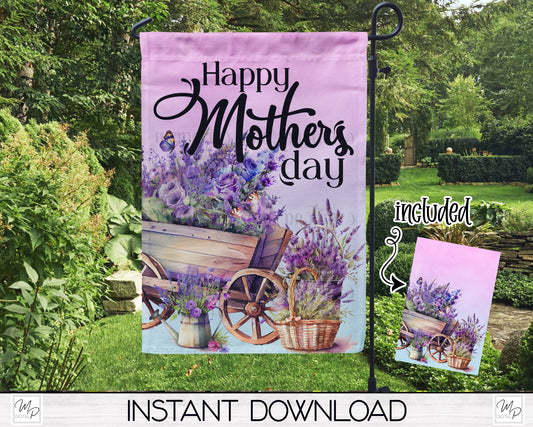 Mother's Day Garden Flag Design for Sublimation of Yard / Patio Flag, Digital Download