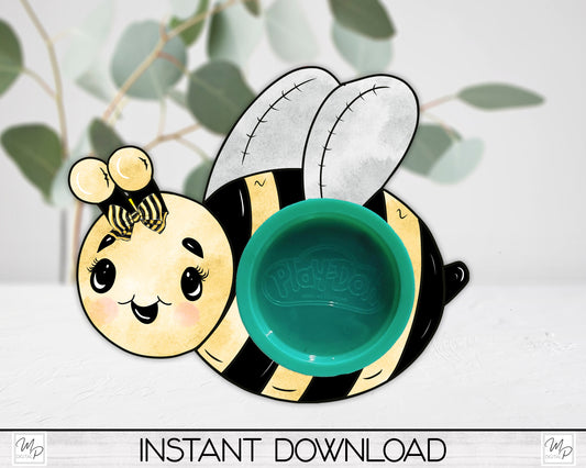 Bee Playdough Holder Rectangle PNG Design, Party Favor Sublimation Design Download