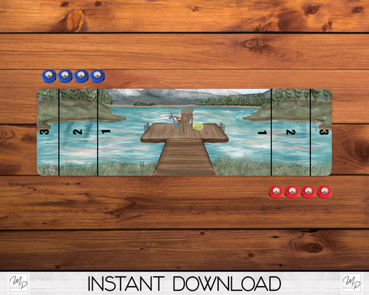 Lake / Fishing Shuffleboard Sublimation PNG, Sublimation Digital Download, PNG Design