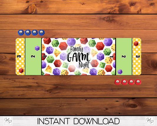 Family Game Night Shuffleboard Sublimation, PNG Digital Download