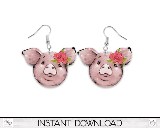 Pig Earring Design for Sublimation