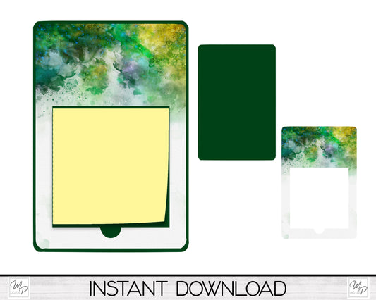 Watercolor Sticky Notepad Holder PNG Sublimation Design, Note Pad Holder Digital Download